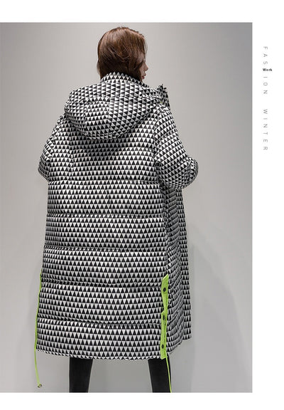 Abrigo Acolchado de Algodón con Patrón Pata de Gallo para Mujer - Image 25