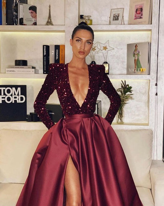 Vestido de Noche Largo con Lentejuelas y Cola - Diseño Elegante para Eventos - Image 12