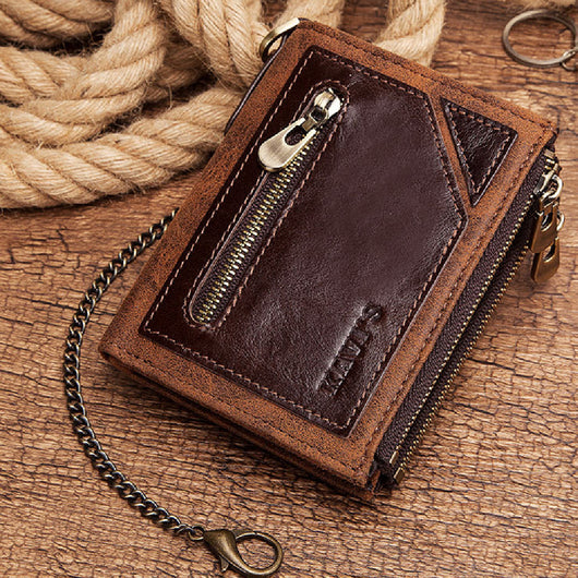 Billetera de Cuero para Hombre con Protección RFID Anti-robo