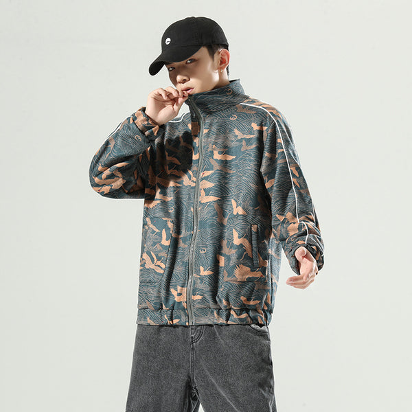 Chaqueta Hombre Estilo Chino Talla Grande Suelta y Cómoda
