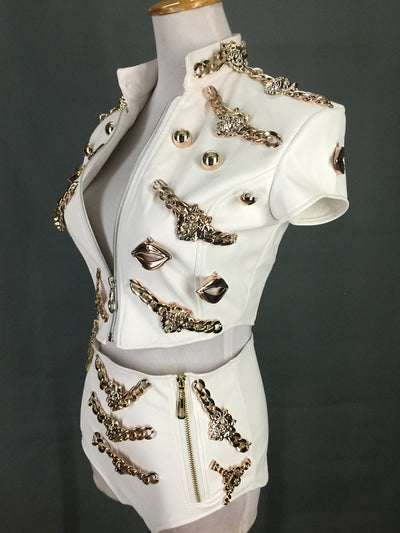Traje de Cuero Jazz de 2 Piezas para Baile de Nightclub - Image 13