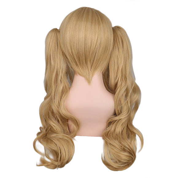 Peluca Anime Doble Clip Tigre Dorado - Cosplay Profesional