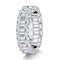Sterling Plateado Ring High Carbon Diamond Simulation Emerald Cut US 10
