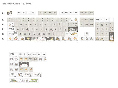 Keycaps Mecánicos Custard Cute - Compatible 68, 75, 98, 100 Teclas - Image 4