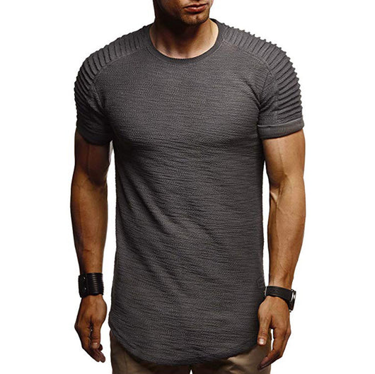 Camiseta Manga Corta con Pliegues Asimétricos en Hombros - Image 12