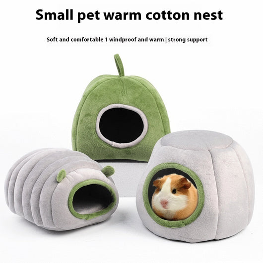 Cama Semiencerrada para Mascotas de Algodón - Nido Cálido Protector