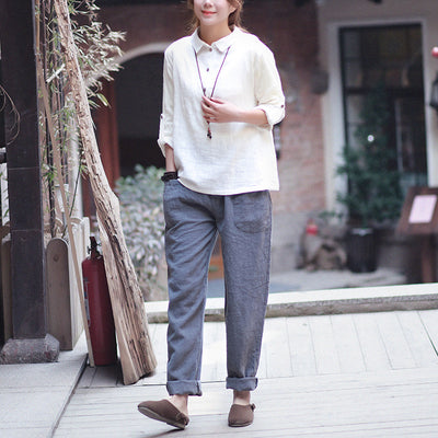 Pantalones Casuales Retro Literary - Image 14