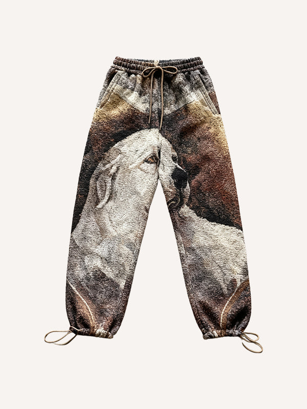 Pantalones Casuales Rectos Estampados Estilo Retro para Hombre