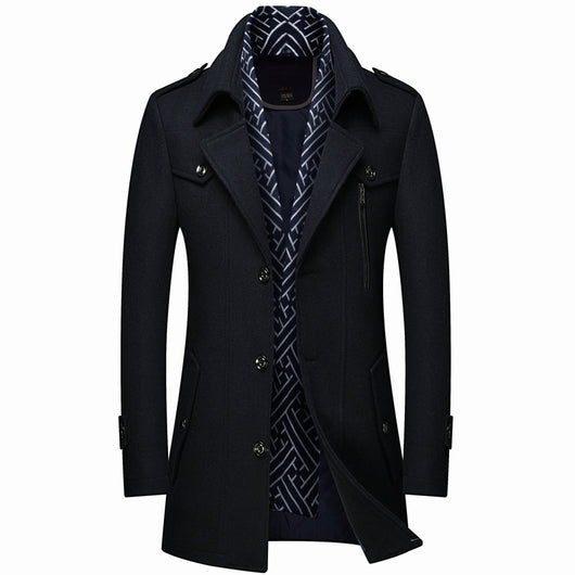 Abrigo Trinchera de Lana Gruesa para Hombre - Image 17