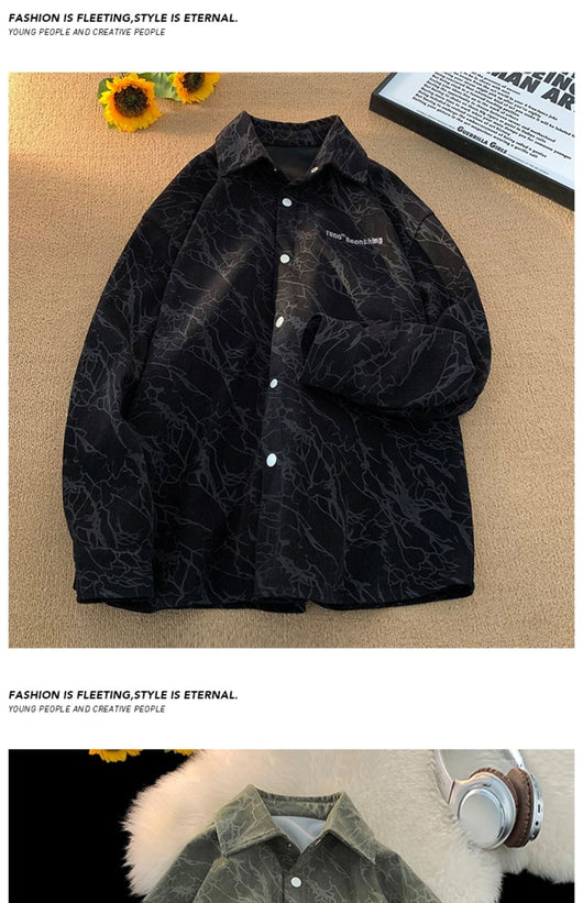 Camisa de Pana Bordada Estilo Retro Americano Premium para Hombre - Image 13