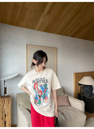 Playera Estampada Suelta y Ajustada para Mujer - Cuello Redondo Manga Corta - Image 15
