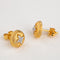 Aretes Redondos Zirconia Brillante Estilo Palacio Vintage