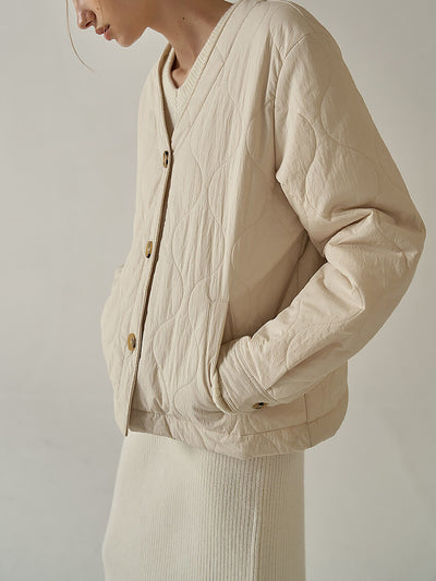 Chaqueta Corta de Algodón Acolchada Ligera para Mujer - Image 8