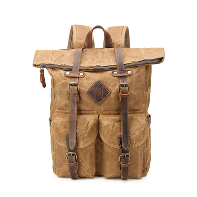 Mochila Vintage de Cuero Crazy Horse Impermeable con Gran Capacidad - Image 9