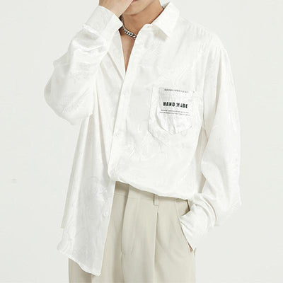 Camisa de Seda para Hombre con Dragón Chino Grabado - Colección Otoño - Image 2