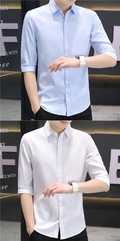 Camisa Entallada de Manga Corta para Hombre - Image 19