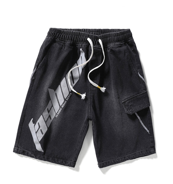 Shorts Denim Sueltos Rectos Versátiles para Hombre
