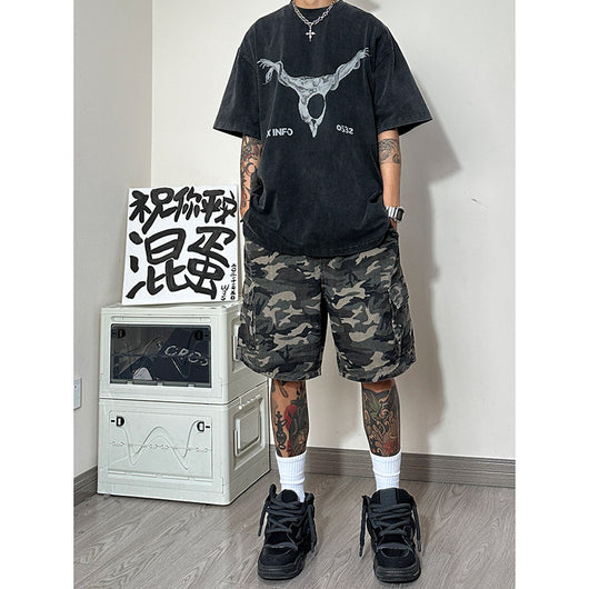 Pantalones Cortos de Trabajo Camuflaje Estilo Americano con Múltiples Bolsillos - Image 3