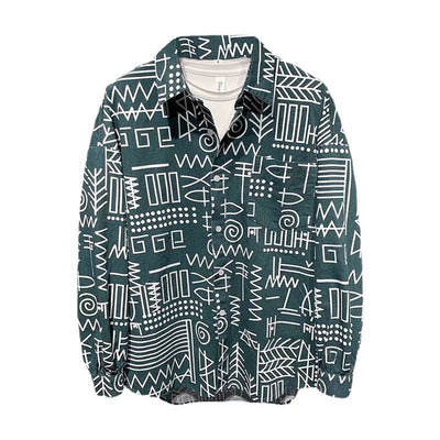 Camisas Manga Larga Personalizadas con Estampado Geométrico para Hombre - Image 9