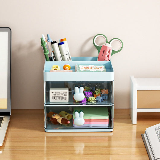 Organizador de Escritorio con Compartimentos y Diseño Transparente - Image 4
