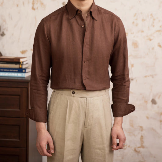 Camisa de Lino Manga Larga Delgada - Image 10