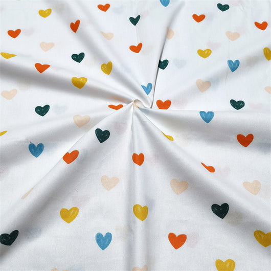 Tela de Algodón Twill con Diseño Geométrico de Corazones, Líneas y Lunares - Image 9