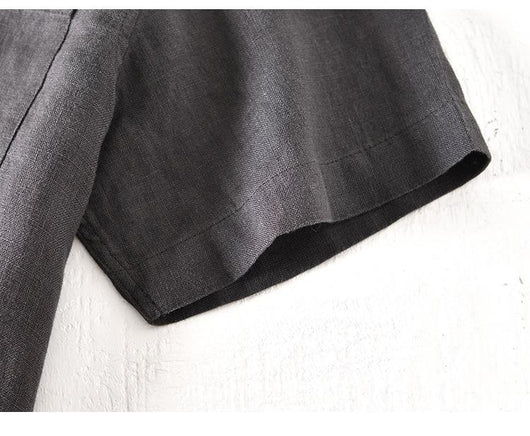 Camisa de Lino Manga Corta para Hombre - Image 17