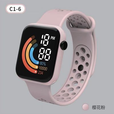 Reloj Digital Infantil Pantalla Rainbow LED Cuadrado - Image 7