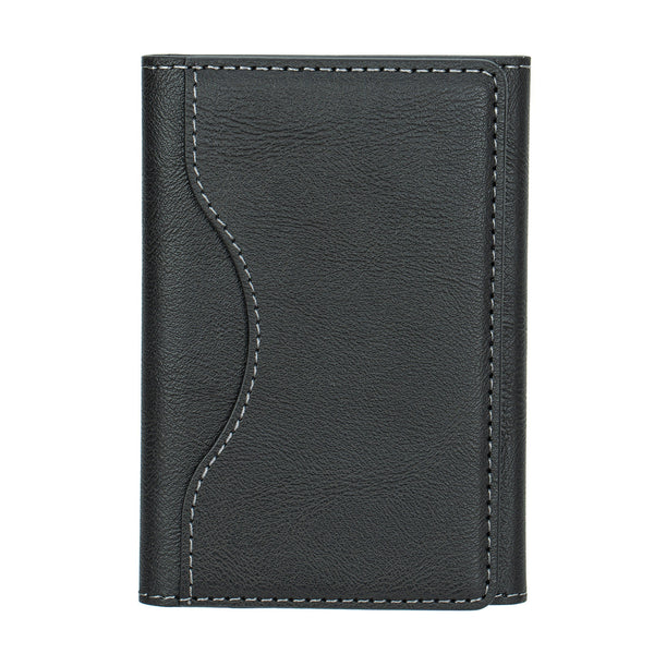 Billetera Magnética Tri-Fold de Cuero con Soporte para Tarjetas - Image 4