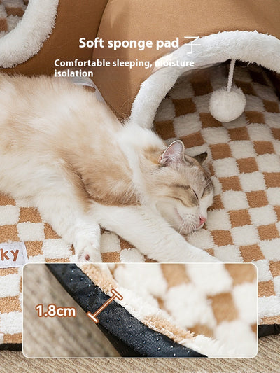 Túnel Escondite y Cama 2 en 1 para Gatos - Image 12
