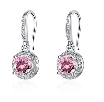 Aretes Moissanita Redondos de Cuatro Puntas - Image 21