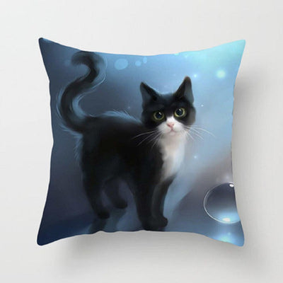 Funda de Almohada Decorativa Gato Cartoon Tela Melocotón para Home Office - Image 13