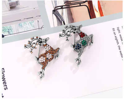 Broche Navideño Venado Sika Europeo Americano - Image 12