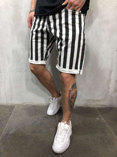 Pantalones Cortos Deportivos Grid Negros y Blancos para Entrenamiento Fitness Hombre - Image 9