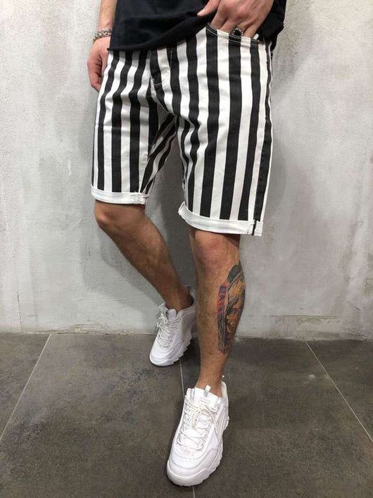 Pantalones Cortos Deportivos Grid Negros y Blancos para Entrenamiento Fitness Hombre - Image 9