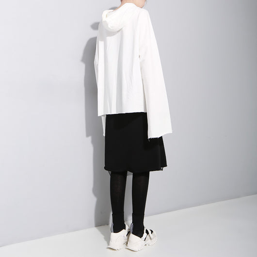 Sudadera con Capucha y Costuras Asimétricas de Encaje para Mujer - Image 3