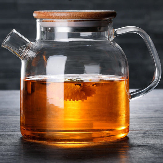 Tetera de Vidrio Borosilicato con Tapa de Bambú Resistente al Calor - Image 15