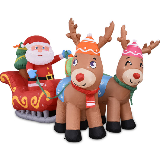 Trineo Navideño Inflable con Papá Noel y Renos - Image 7