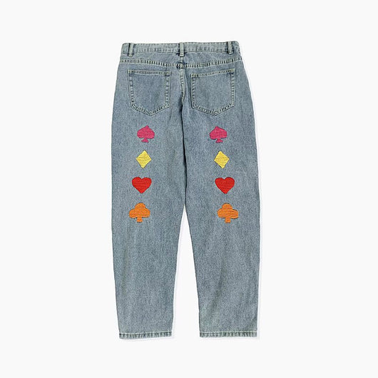 Pantalones Jeans Harlan Hombre Bordados Retro Pierna Ancha - Image 12