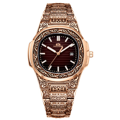 Reloj Hombre Cuarzo Tallado Loro Calendario Luminiscente - Image 12