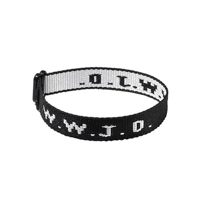 Pulsera Ajustable con Cinta Jacquard Estampada WWJD Unisex - Image 24