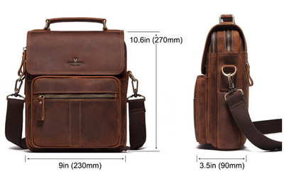 Bolsa Mensajero de Cuero Retro para Hombre - Maletín de Cuero Genuino Gran Capacidad - Image 6