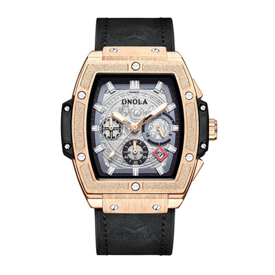 Reloj Multifuncional para Hombre con Correa de Cuero Genuino Resistente al Agua - Image 4