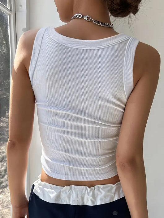 Blusa sin Mangas Cuello Redondo Versátil para Mujer - Image 15