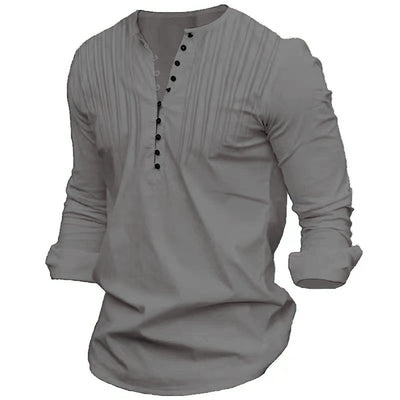 Camisa Casual para Hombre con Cuello de Pie y Puños Reforzados - Image 13