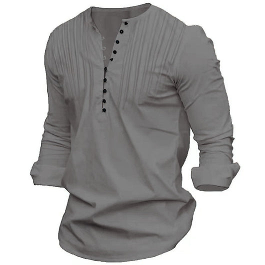 Camisa Casual para Hombre con Cuello de Pie y Puños Reforzados - Image 13