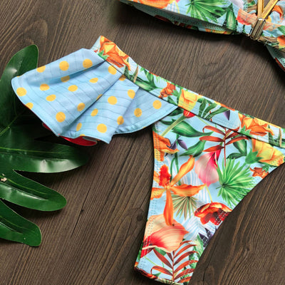 Bikini para Dama con Estampado Industrial y Espalda Descubierta - Image 11