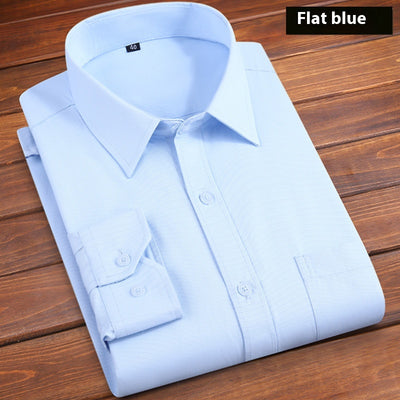 Camisa de Negocio Hombre Suelta sin Planchado - Color Sólido - Image 6