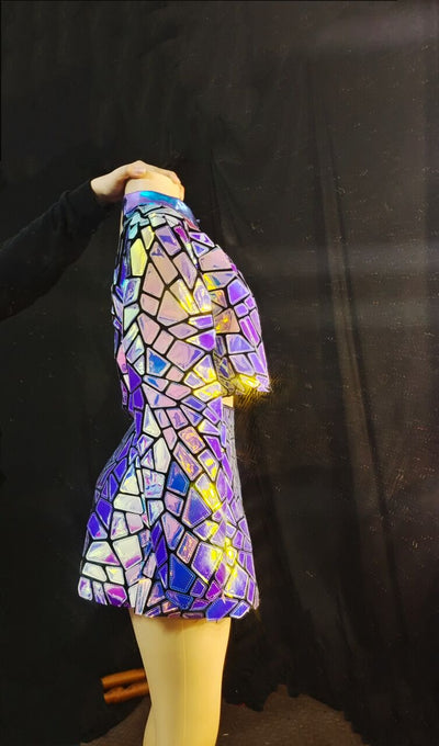 Disfraz de Jazz para Mujer con Lentejuelas Espejo Láser - Image 5