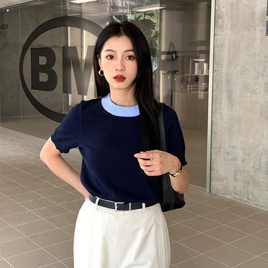Blusa Casual de Algodón Puro con Manga Corta - Diseño Minimalista y Elegante
